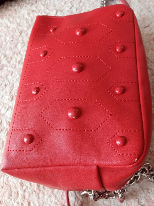 Parfois Torebka na ramię mała Kopertówka brązowa w kropki 20 x 9 x 13