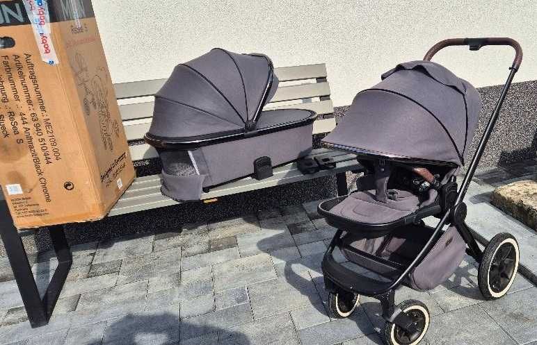Wózek Moon ReSea S szary 2 w 1 gondola spacerówka zadbany adaptery