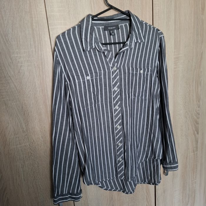 Koszula w paski, szaro biała, Primark, rozmiar 38, bawełna