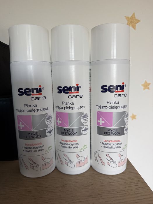 Zestaw seni care pianka myjaco pielegnujaca 3x i 2x pieluchomajtki seni