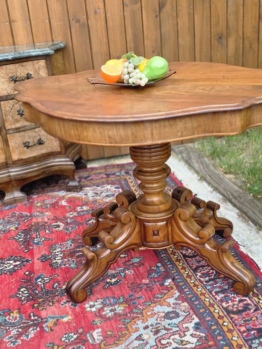 Stół wysoki stolik ława Napoleon orzech #2006 Stylowy Węgrów