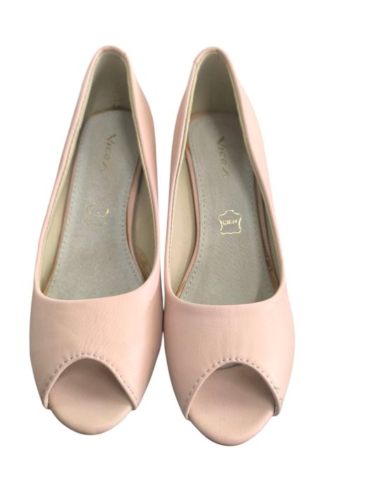 Czółenka półbuty szpilki bez palców pudrowy róż rozmiar 36 nowe