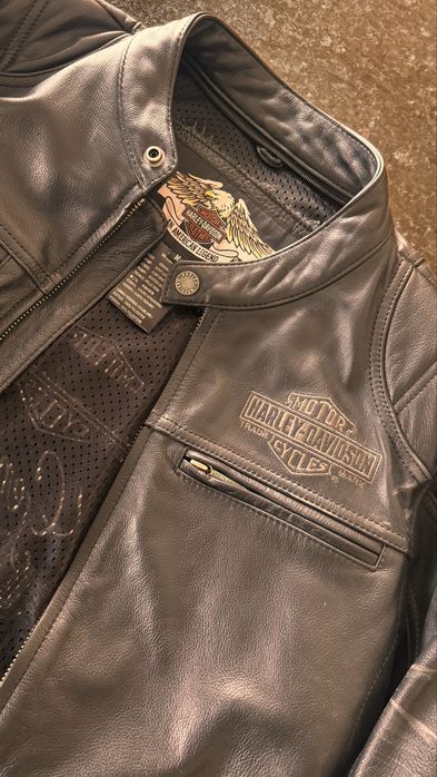 Blusão Harley Davidson em Couro Genuíno – Tamanho M – Raro & Vintage