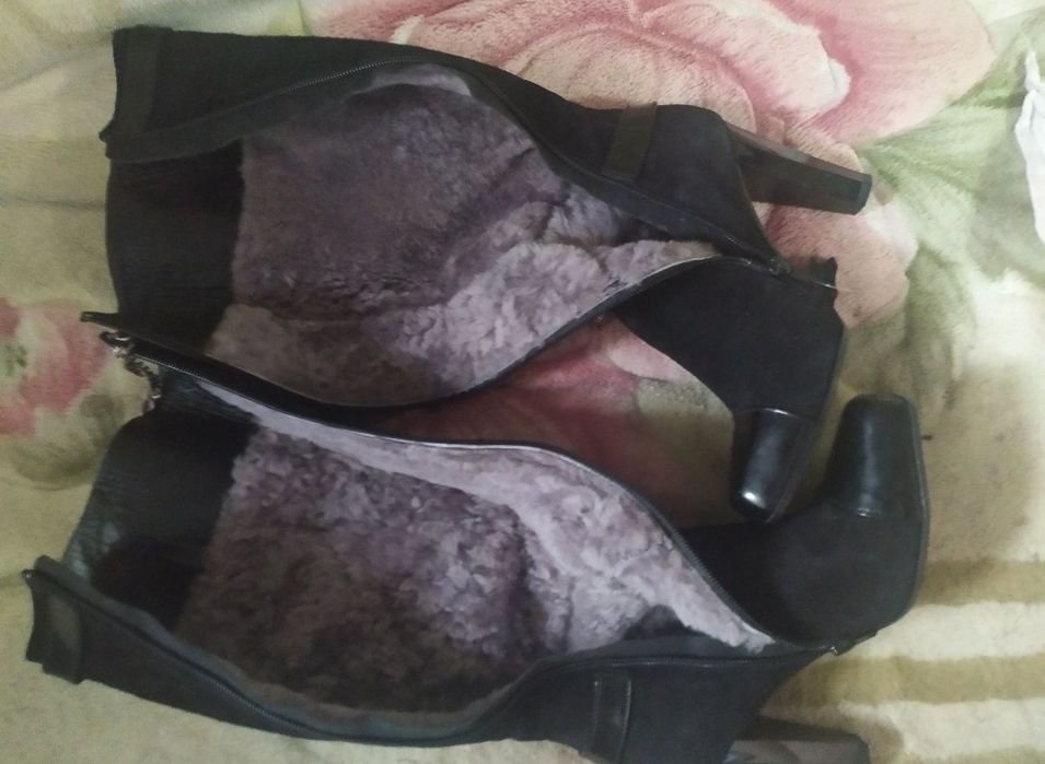 Кожаные сапоги, сапоги женские на цегейке