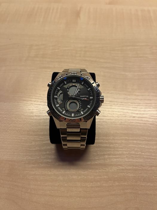 Zegarek Męski MARTYN LINE Dual Time Chronograph - Stalowa Bransoleta