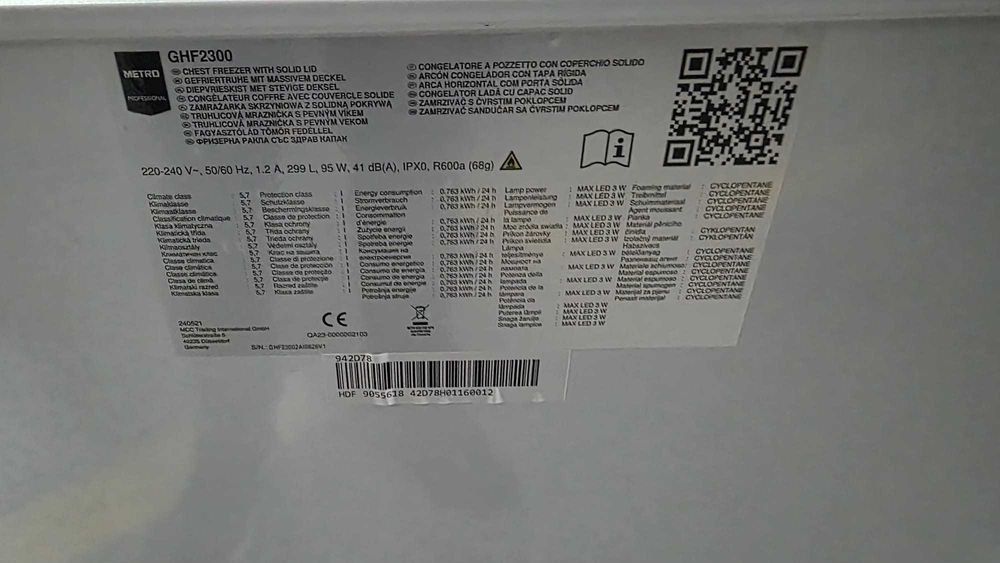 Metro profissional Congelador GHF2300