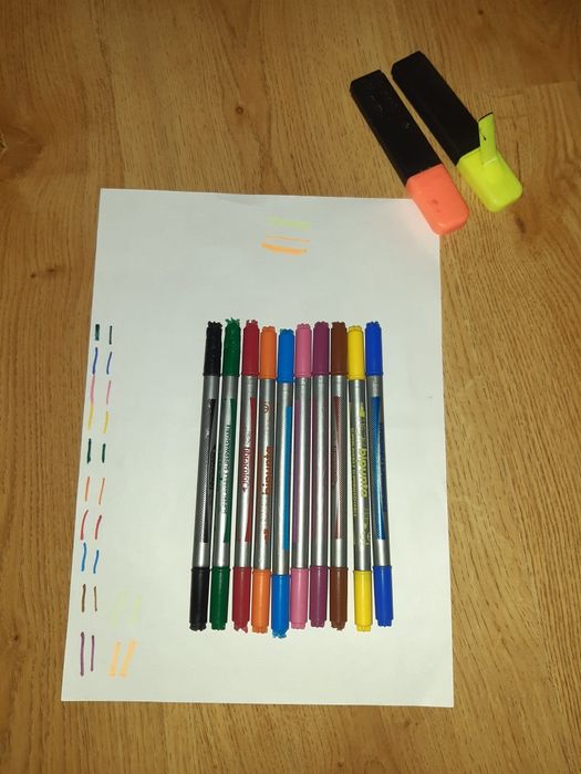 Przybory szkolne Pisaki kredki Ekierka ołówki