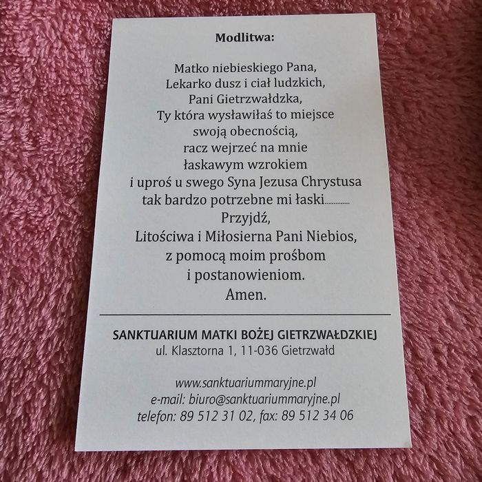 Różaniec Gietrzwałd +etui I obrazek