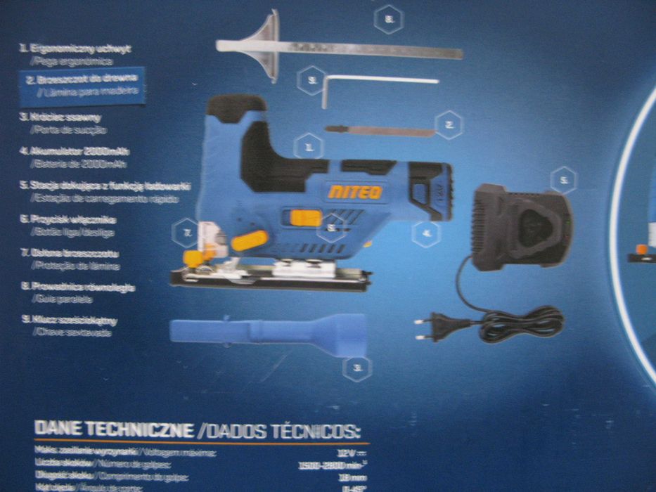 Wyrzynarka akumulatorowa 12v,2000mAh + drugi aku.  Uwaga obniżka