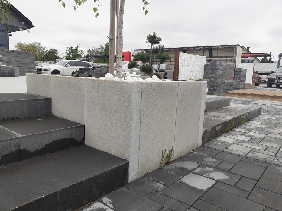 Blok Venetto Palisada Mur oporowy 125x45 cm Biały II gatunek