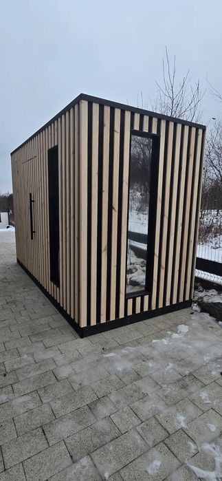Nowoczesny Domek Narzędziowy z drewutnią Modern Box Plus
