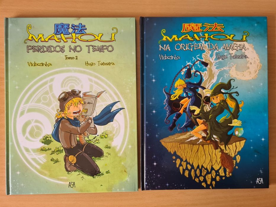 2 álbuns de BD da coleção "Mahou" de Vidazinha e Hugo Teixeira