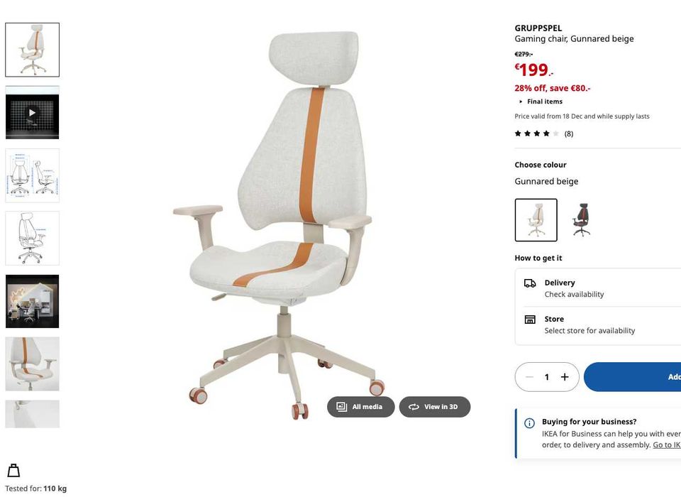 GRUPPSPEL cadeira gamer - IKEA