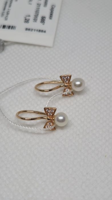 Сережки дитячі з червоного золота. Нові. Sovissimo.