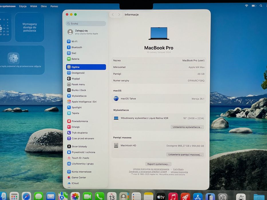 2024 MacBook Pro A3186 16" M4 MAX 48GB 1000GB JAK NOWY ! - SOLD!