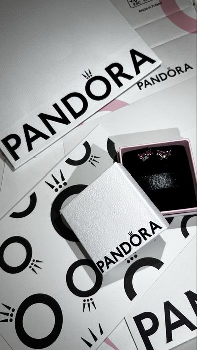 Kolczyki Pandora kokardki nie uzywane