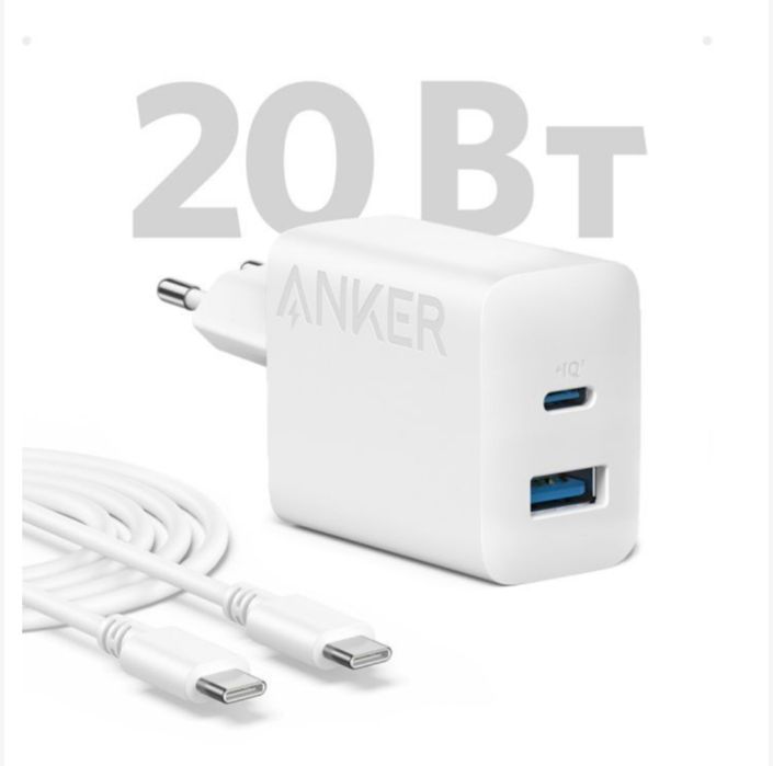 Зарядний пристрій ANKER 20W з кабелем 1.5м B2348 Блок 2 порти PD QC Вт