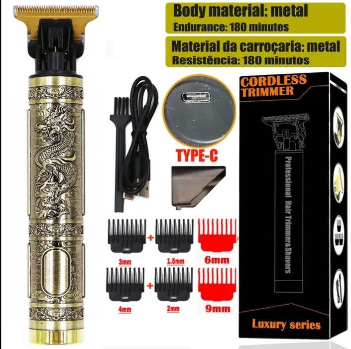 Máquina Profissional Trimmer de Cortar Cabelo sem Fio | Recarregável U