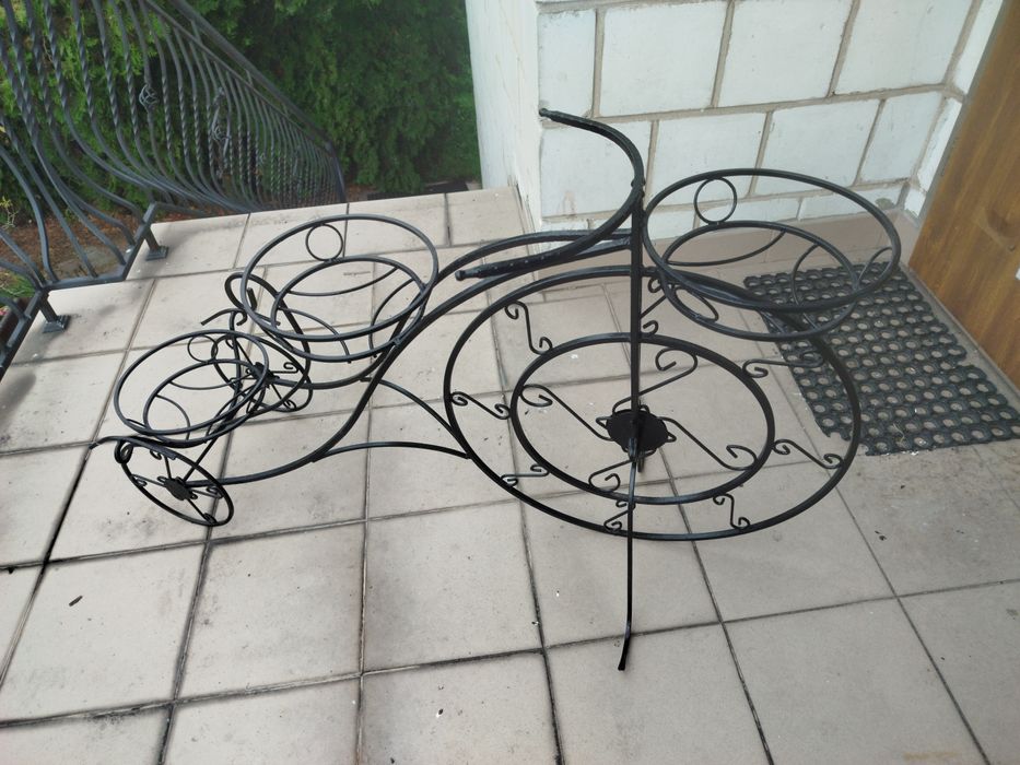Stojak na kwiaty kwietnik rower duży