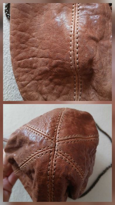 Torebka skórzana typu worek Zara.