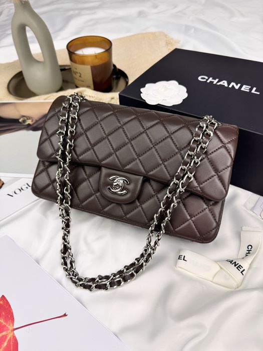 Сумка Chanel Chocolate шкіра | шоколадна | срібна і золота фурнітура