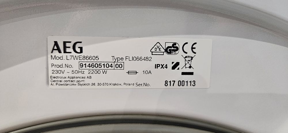 Pralko-suszarka AEG l7we86605 / Pralkosuszarka 10KG/6KG / 7000 KOMBI
