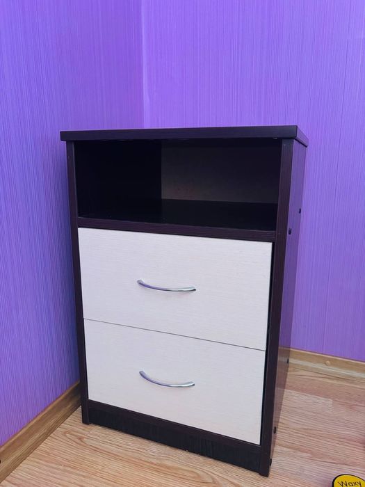 Тумбочка колір венге + молочний