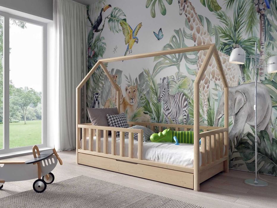 Łóżko dla dzieci domek antoś 160x80 - materac w zestawie GRATIS