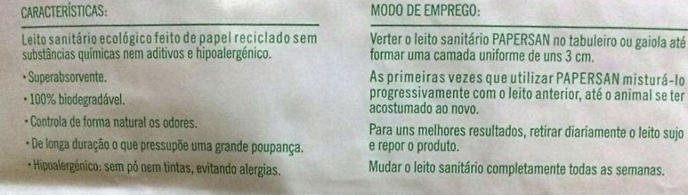 Litter ecológico para Furão, Gato e Roedores, 10 Lt