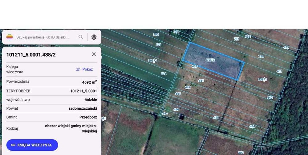 Działka , działki , Borowa , Przedbórz