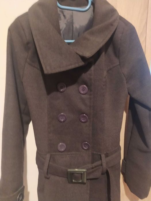 Ciemnoszary płaszcz damski rozmiar S