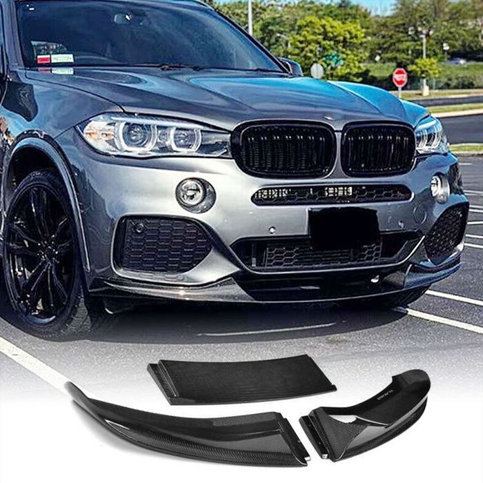 Накладка на передний бампер BMW X5 F15 сплитер губа БМВ Х5 Ф15 обвес юбка бампера
