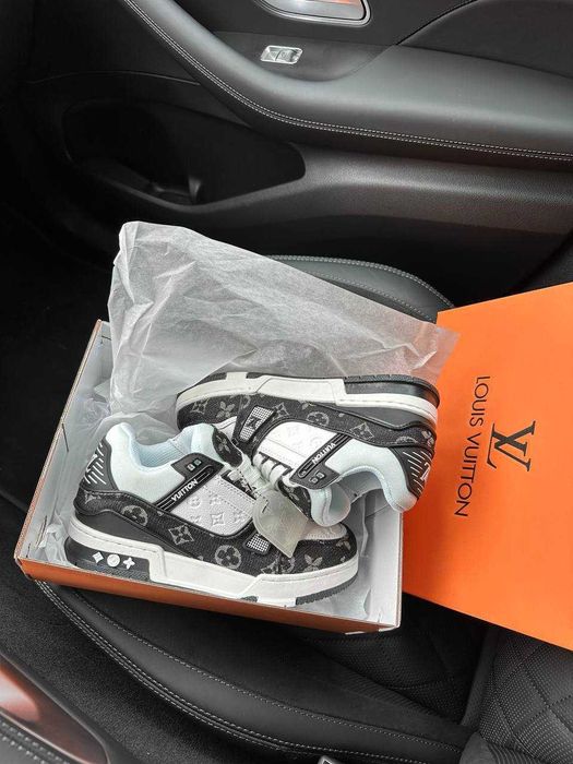 Кросівки Louis Vuitton Trainer White/Grey Premium | Кроссовки жіночі чоловічі