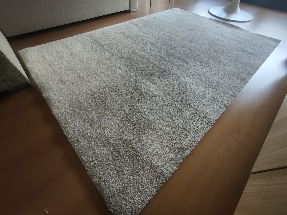 Tapete pelo curto, branco, 133x195 cm