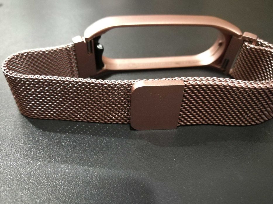 Ремінець для Xiaomi Mi Band 5/6 "Міланська петля". Рожеве золото