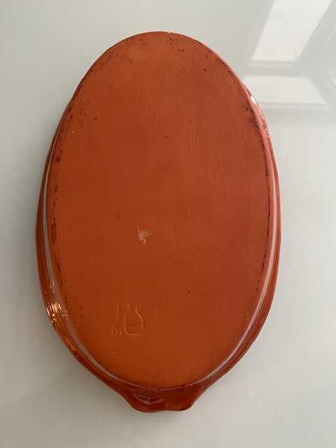 Assador de chouriço, novo, em barro vidrado, decorado