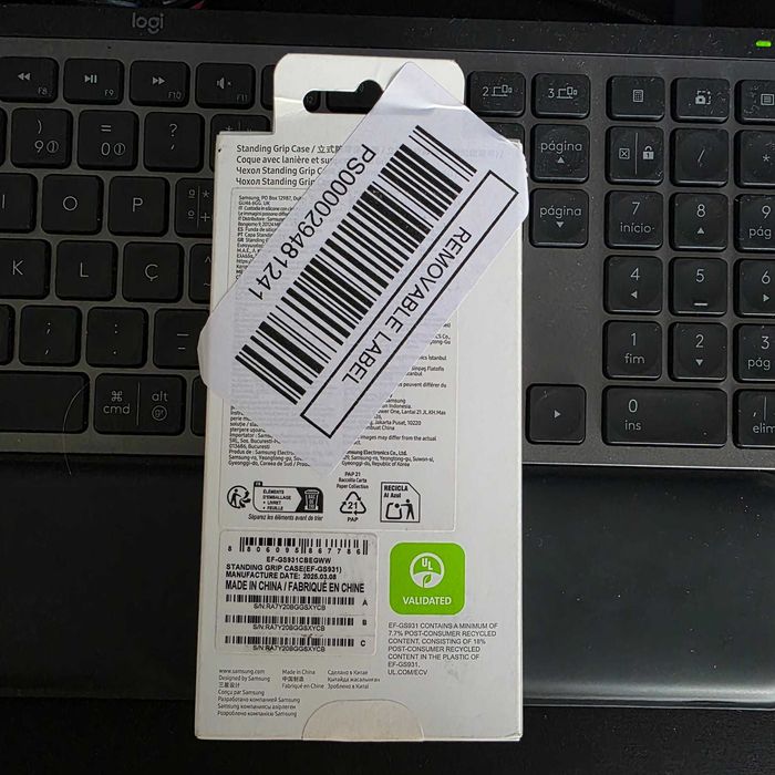 Capa Samsung Standing Grip Case Galaxy S25 preta selada