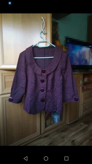 Żakiet-czarny/bordo-L