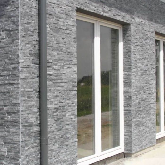 Płytki Ścienne Marmur Crystal Black 10x36x1-1,3 Panel dekoracyjny płytka marmurowa kamień panel elewacyjny elewacja