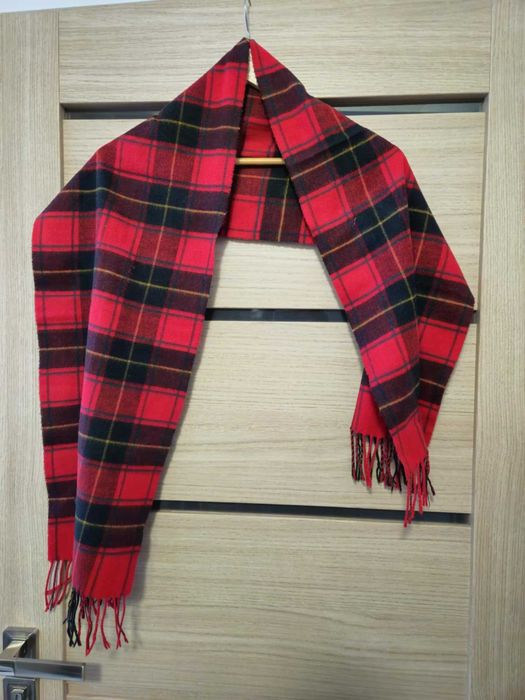 Szalik w Kratę Czerwony 30x140 cm