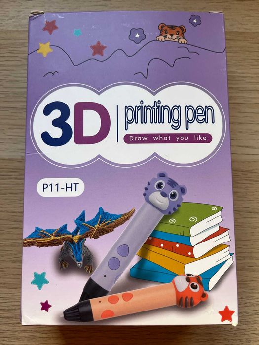 NOVA Caneta lilás 3D p/ Crianças - Desenvolvimento mutricidade