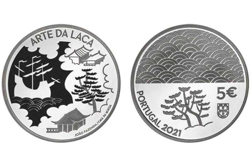 2021 – Moeda Prata PROOF 5,00€ – A Arte da Laca (Portugal e Japão)