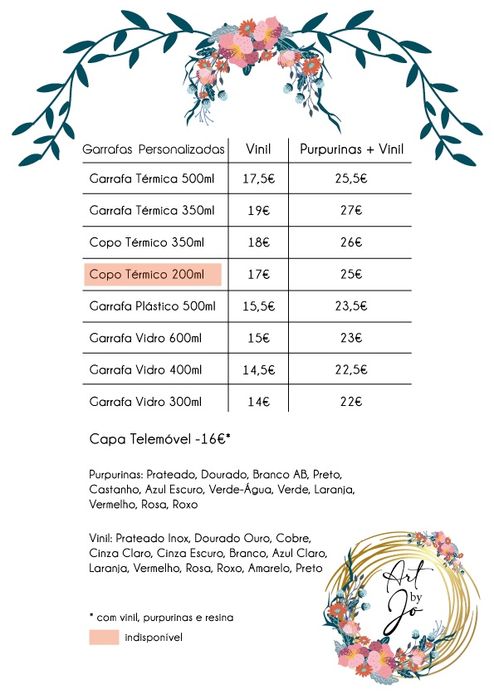 Garrafas e copos personalizados