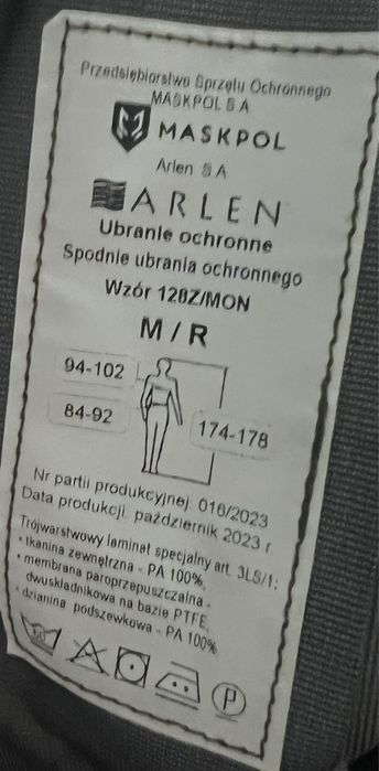 Spodnie gore-tex wojskowe 128Z/MON