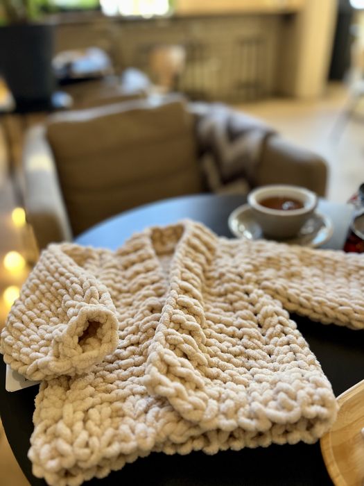 В‘язаний плюшевий кардиган для дітей