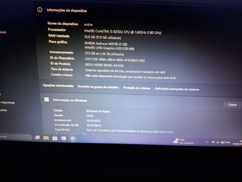 Portátil Acer aspire a515 51g