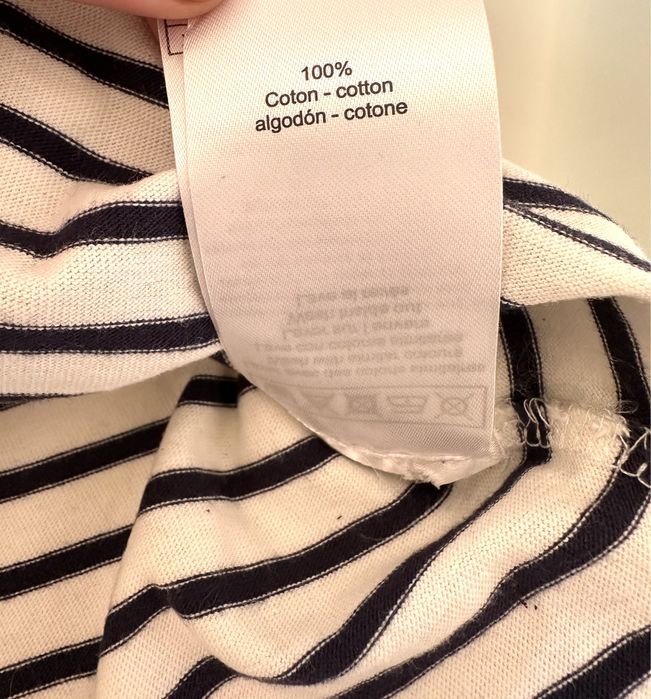 blusa top tshirt azul riscas Naf Naf 34 XS