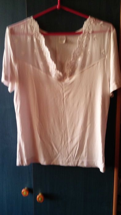 Bluzka damska biała xxl dzianina elastyczna