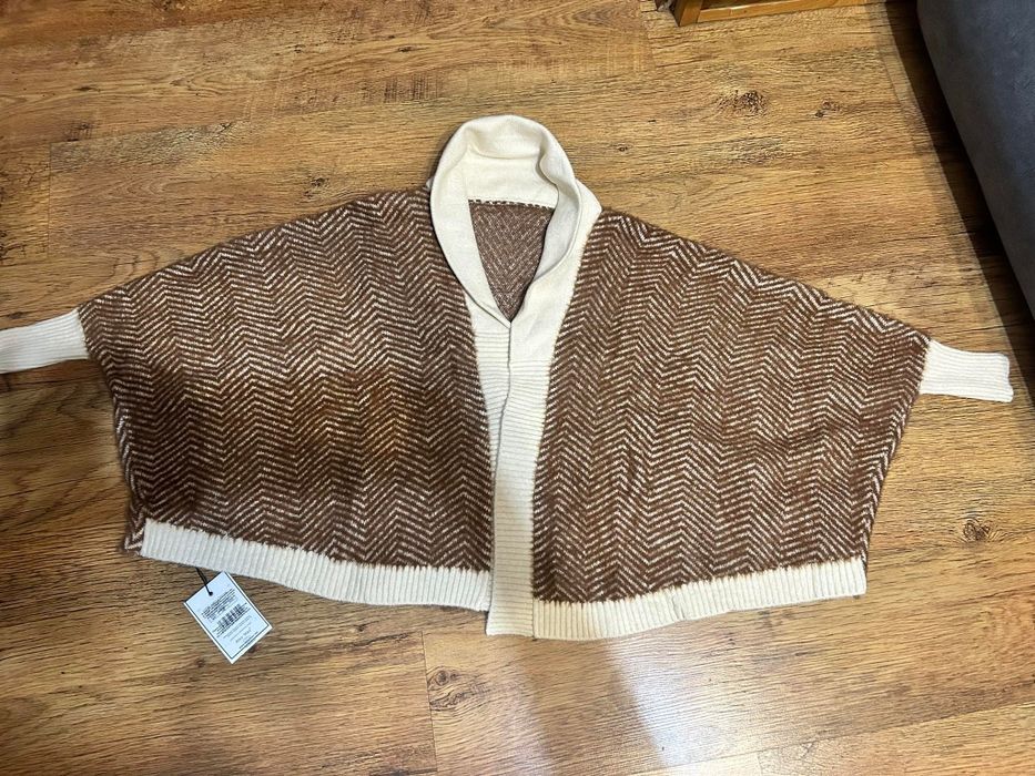 Sweter kardigan alpakowy biust 200 oversize