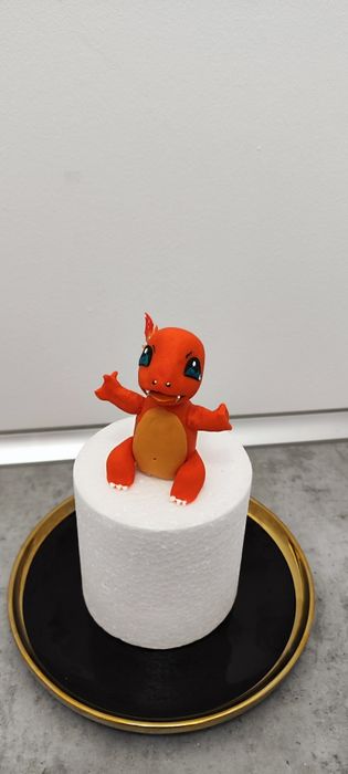 Charmander pokemon figurka z masy cukrowej na tort Pokemony jadalny po